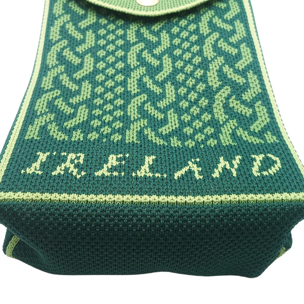 Shamrock Emblem Knit Crossbody Bag