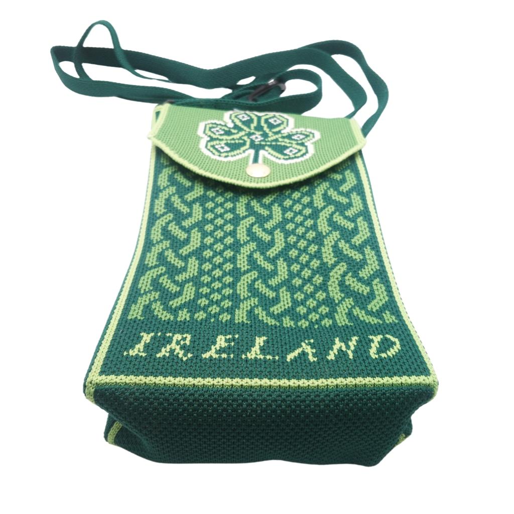 Shamrock Emblem Knit Crossbody Bag