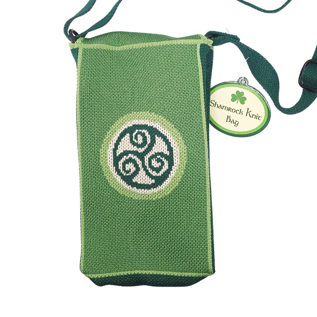 Shamrock Emblem Knit Crossbody Bag