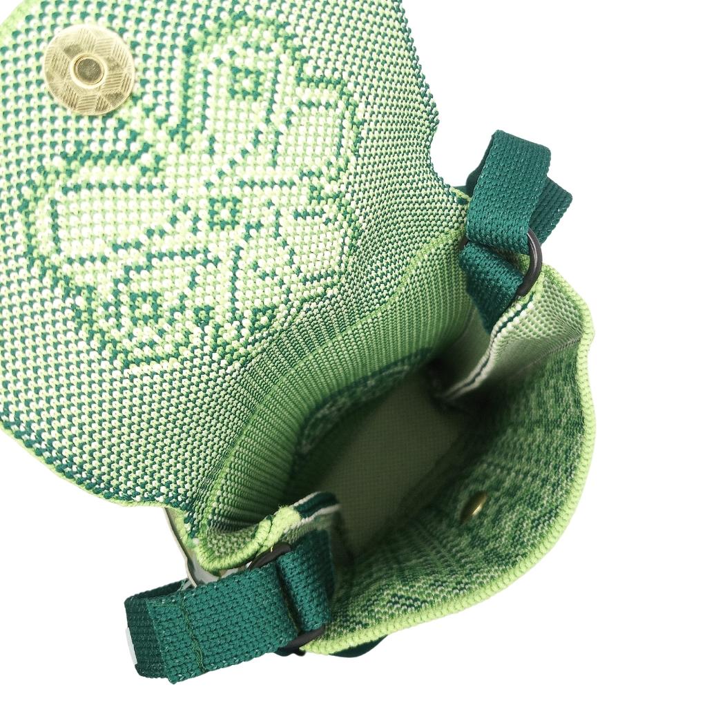 Shamrock Emblem Knit Crossbody Bag