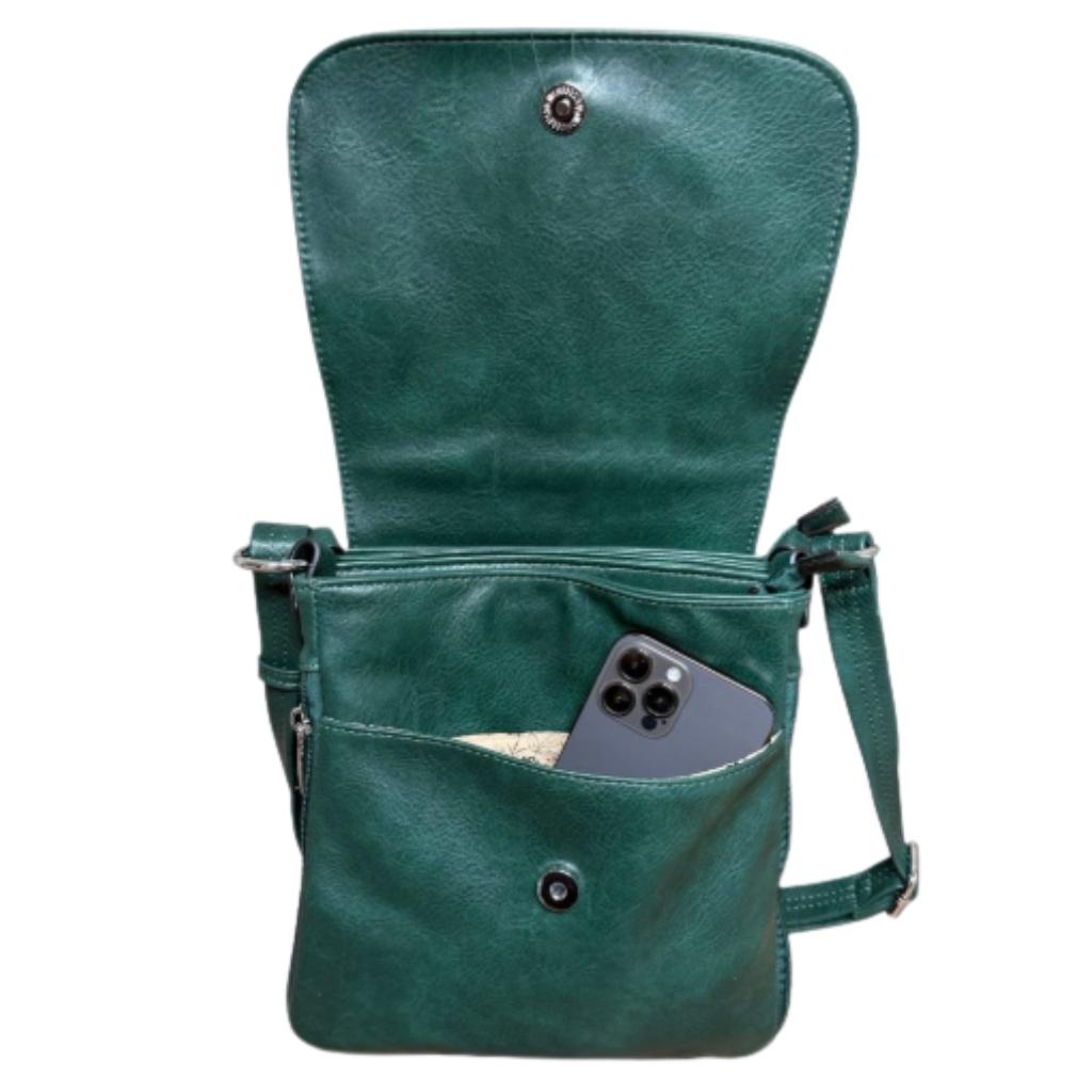 Shamrock Expandable Shoulder Bag- Green