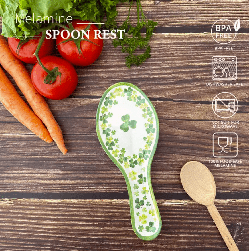 Shamrock Melamine Spoon Rest - The Celtic Gift Store - 