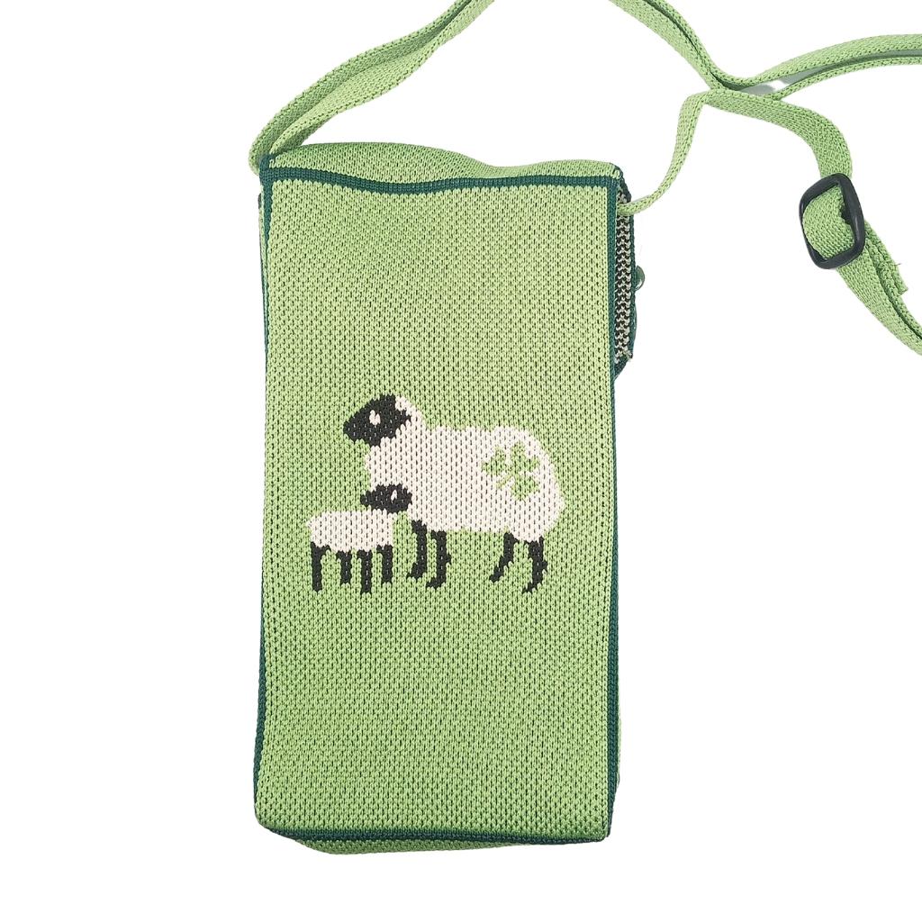 Shamrock Sheep Knit Crossbody Bag