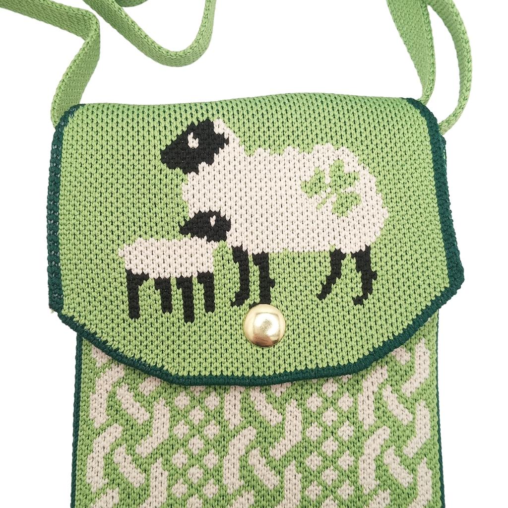 Shamrock Sheep Knit Crossbody Bag