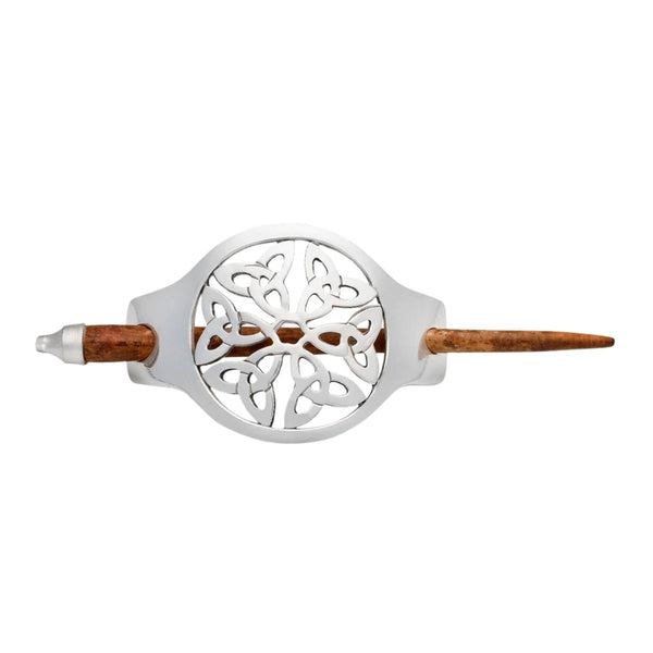 Silver Interlocking Trinity Knot Hairslide (Large)