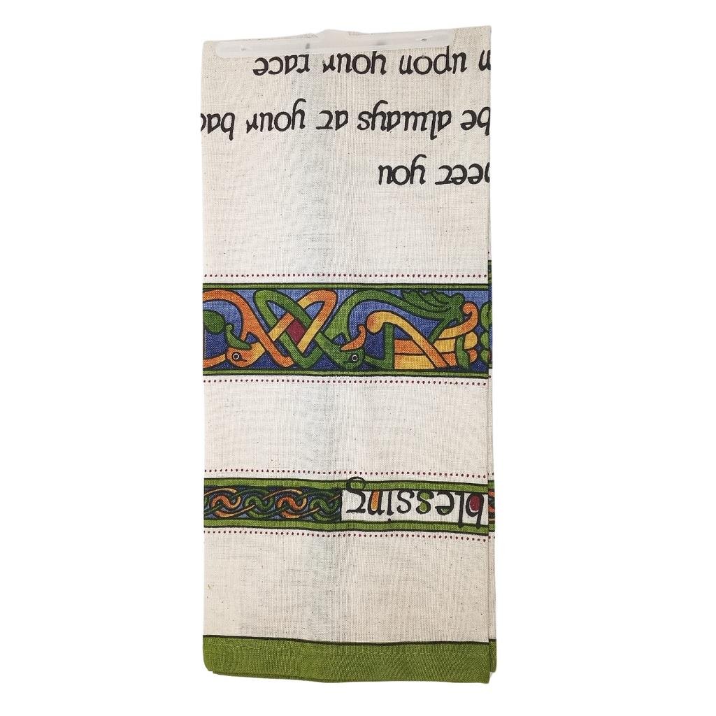 Single Irish Weave Tea Towel with Irish Blessing by Tara - Decor