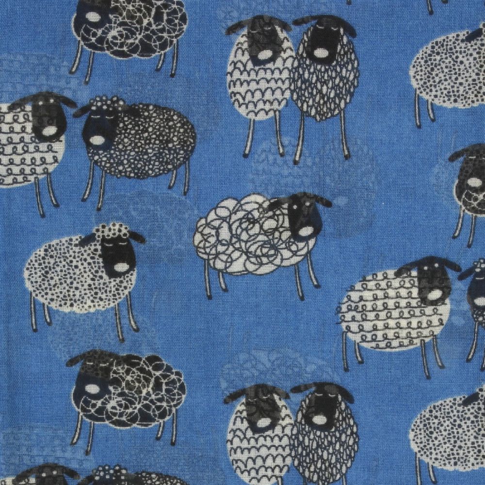 Sketched Sheep Scarf - Denim Blue - The Celtic Gift Store - Scarves