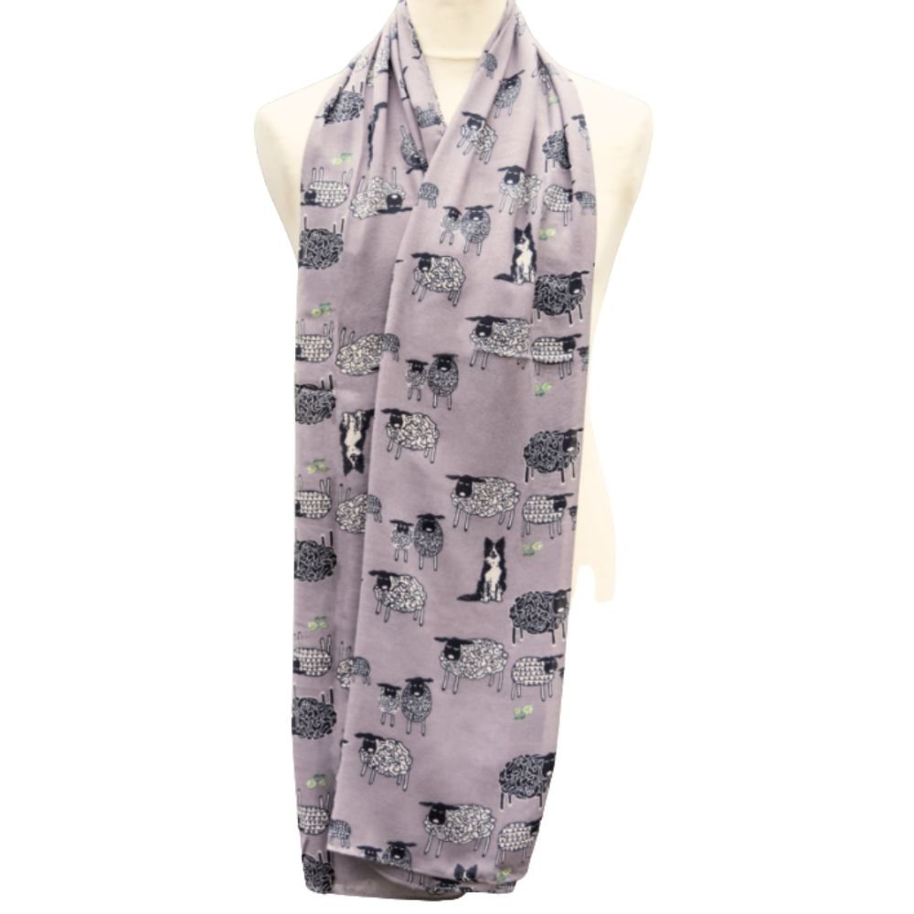 Sketched Sheep Scarf In - Grey - The Celtic Gift Store - Scarves