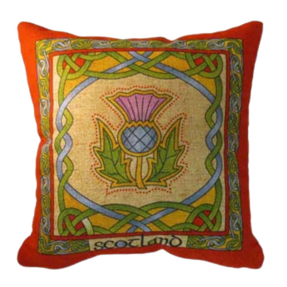 Small Scottish Thistle Pillow Cover - Scottish Weave - The Celtic Gift Store - Decor