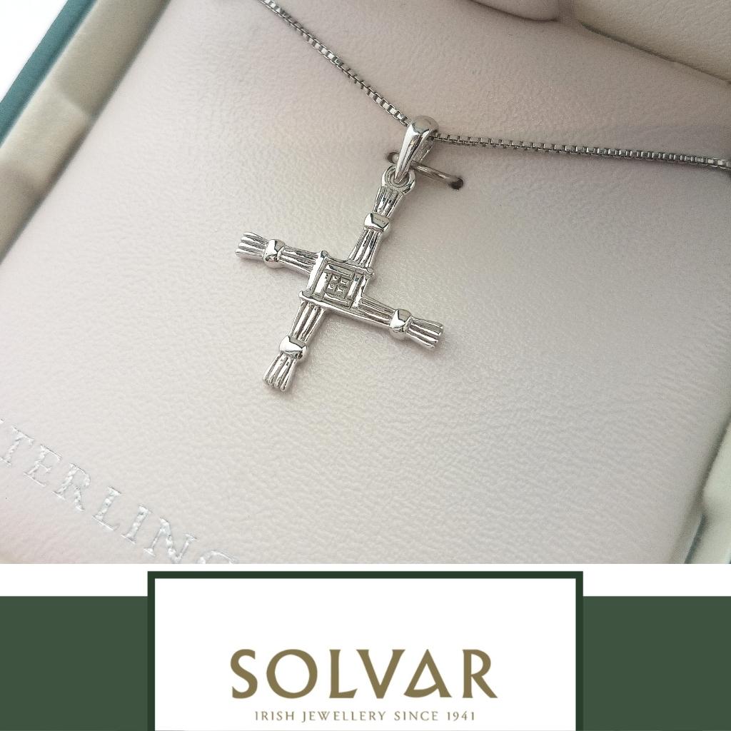 Small Sterling Silver St. Brigid Cross Necklace