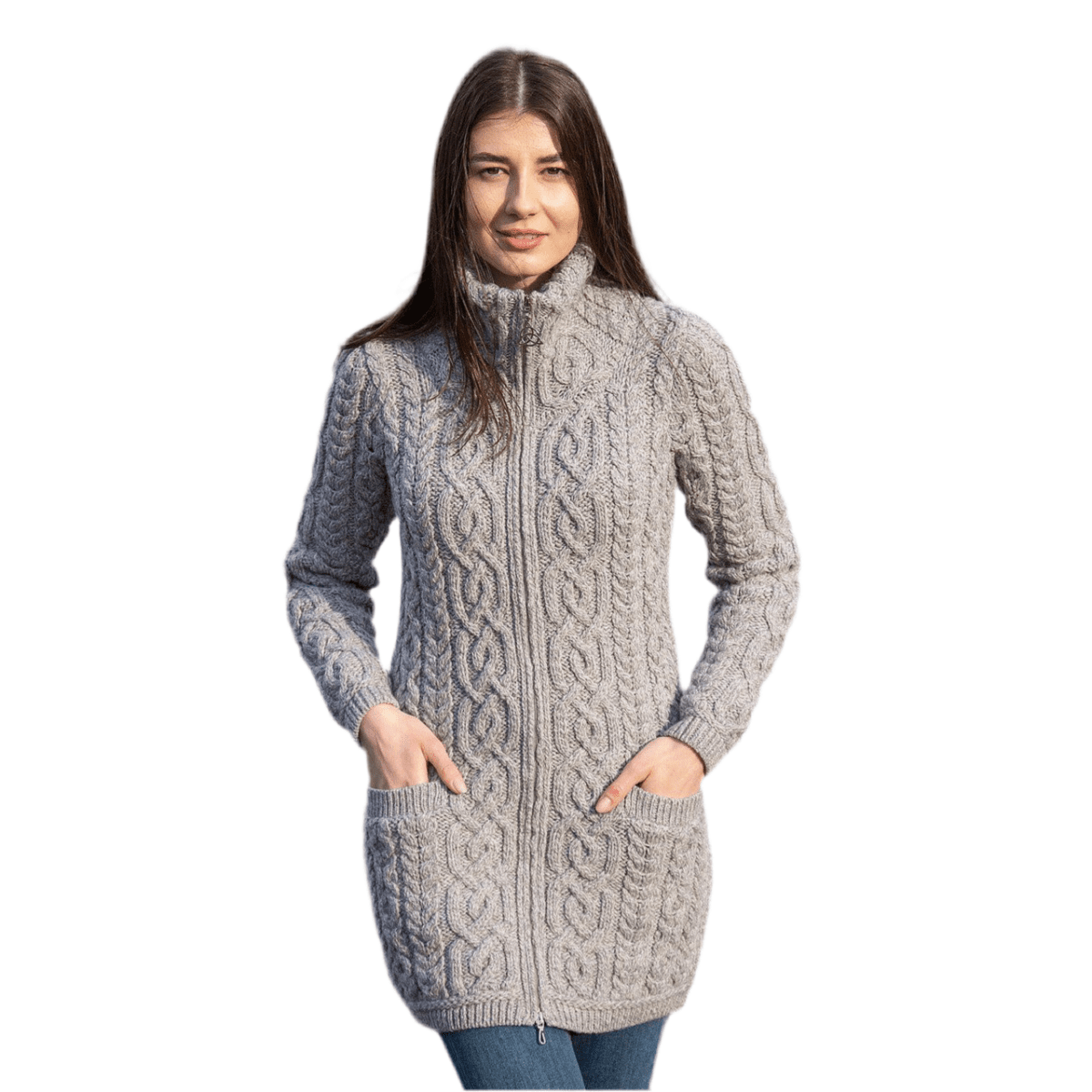Soft Touch Ladies Aran Zip Cardigan