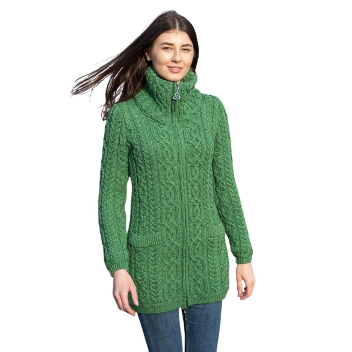 Soft Touch Ladies Aran Zip Cardigan