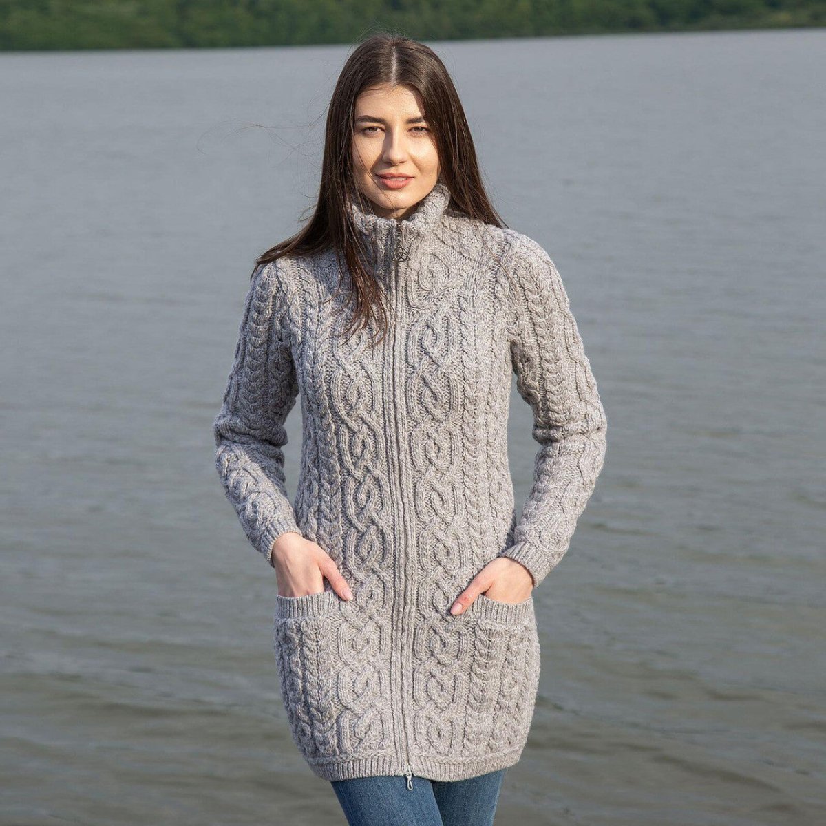 Soft Touch Ladies Aran Zip Cardigan