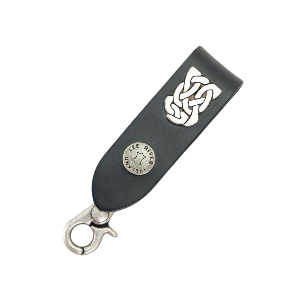 Square Celtic Knot Leather Key Fob Clip