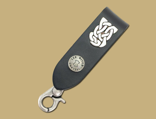 Square Celtic Knot Leather Key Fob Clip - The Celtic Gift Store - Apparel & Accessories