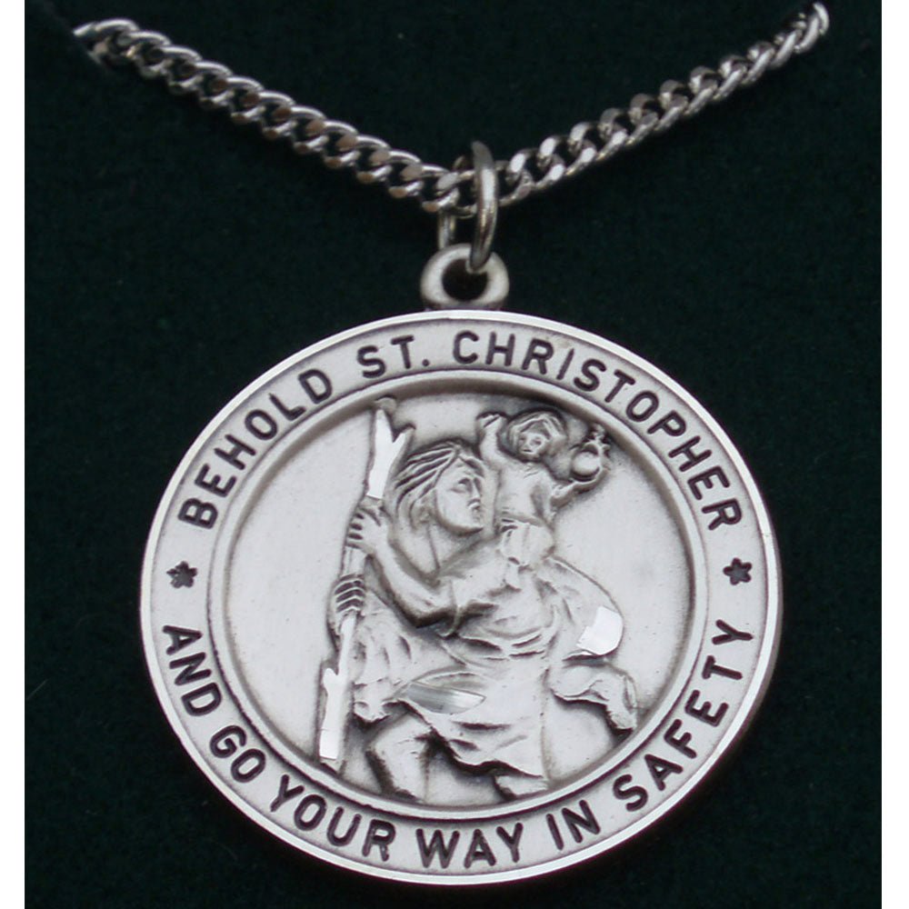 St. Christopher Medal with Shamrock - The Celtic Gift Store - Necklaces