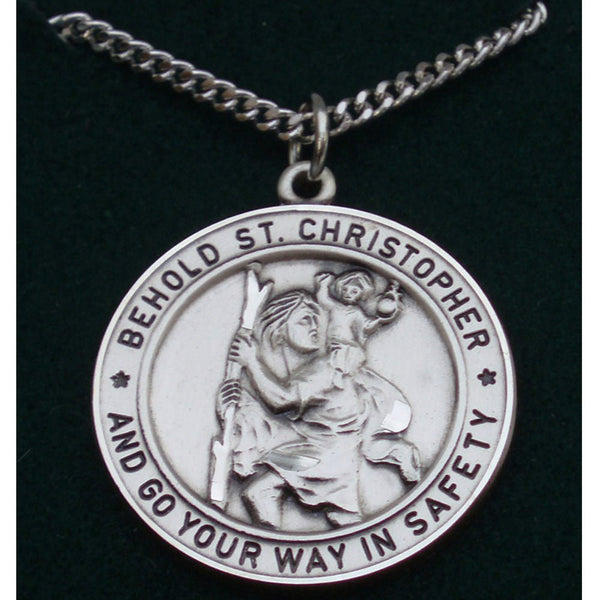 St. Christopher Medal with Shamrock - The Celtic Gift Store - Necklaces
