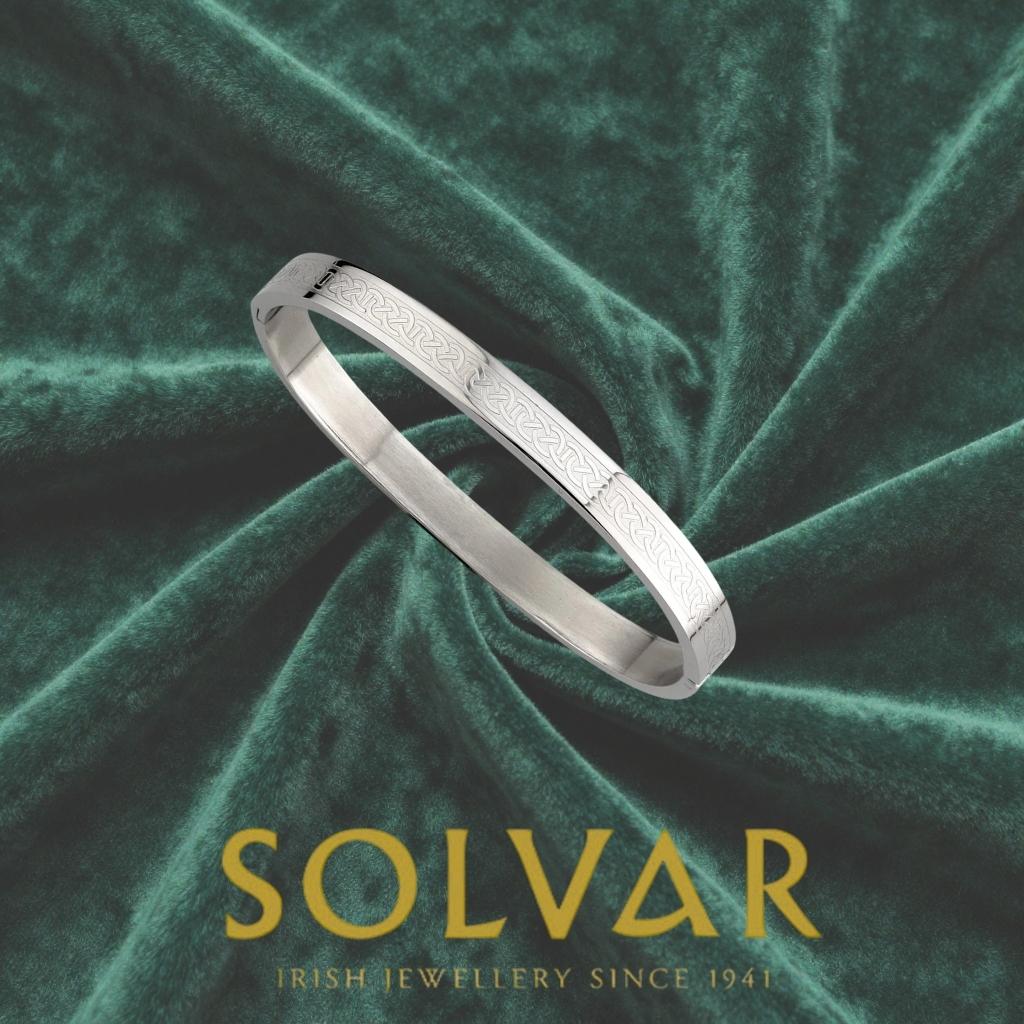 Stainless Steel Engraved Celtic Knot Bracelet
