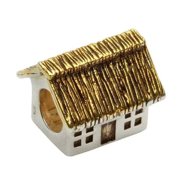 Sterling Silver and 14k Gold Plated Irish Cottage Bead - The Celtic Gift Store - Jewelry