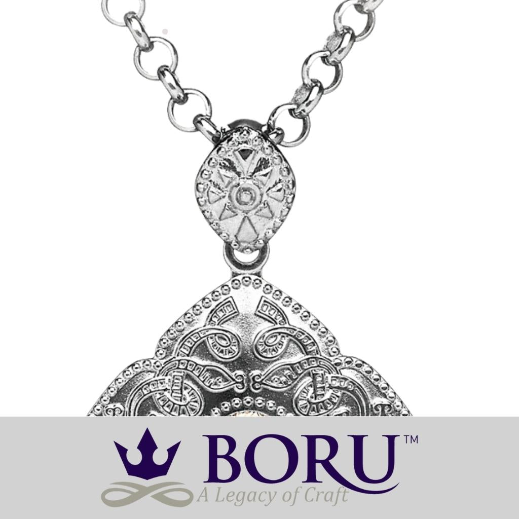 Sterling Silver and 18k Gold Celtic Kite Shield Necklace