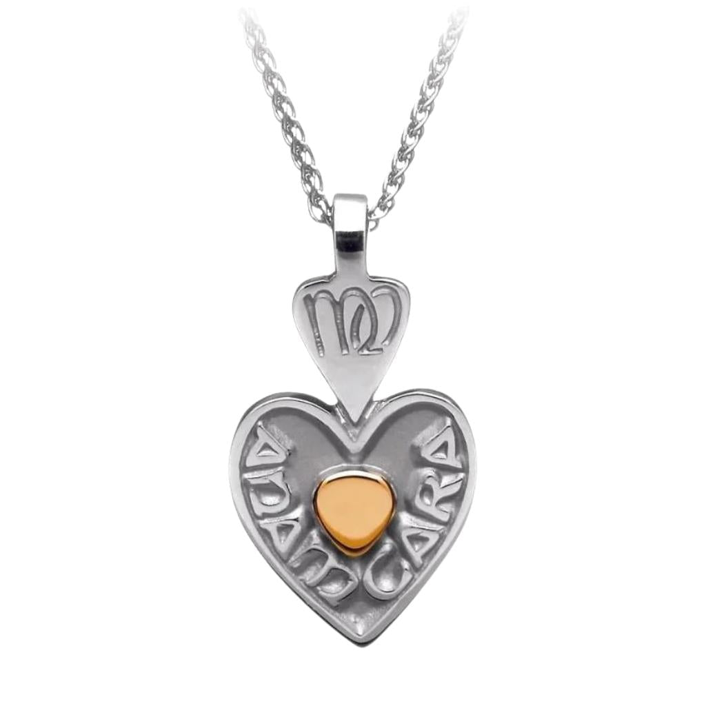 Sterling Silver and 18k Gold Irish Soulmate Necklace