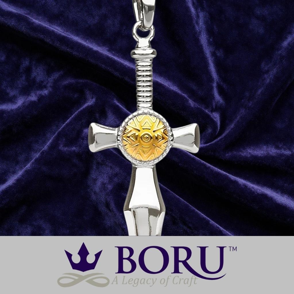 Sterling Silver and 18k Gold Nuada Sword Necklace- Small