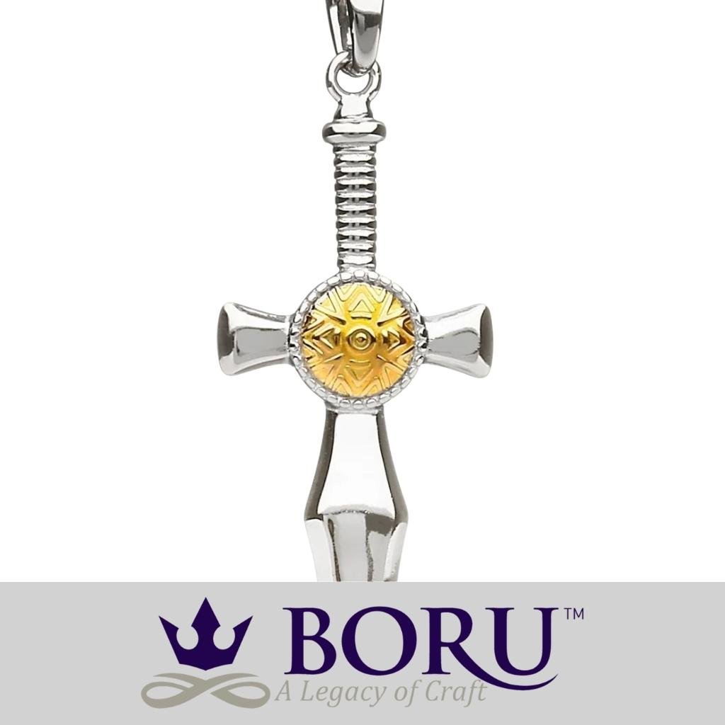 Sterling Silver and 18k Gold Nuada Sword Necklace- Small