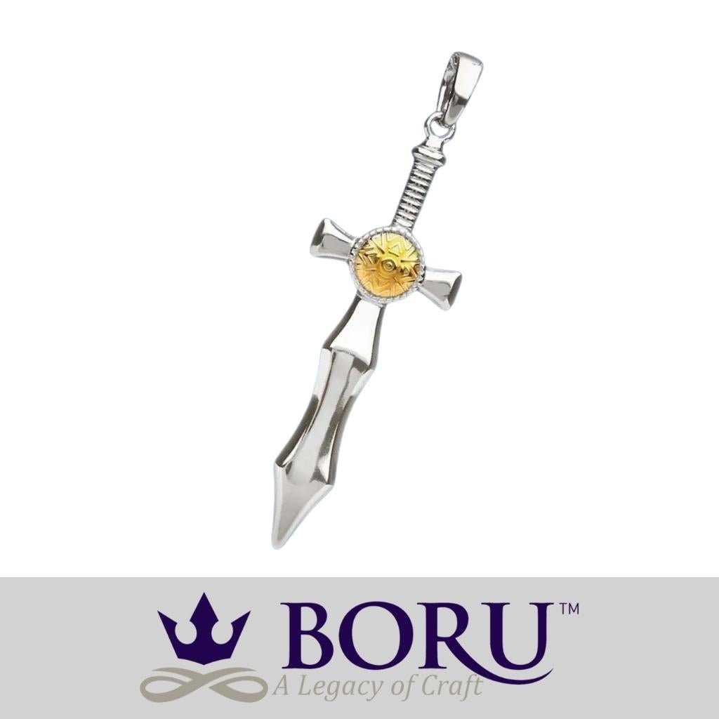Sterling Silver and 18k Gold Nuada Sword Necklace- Small