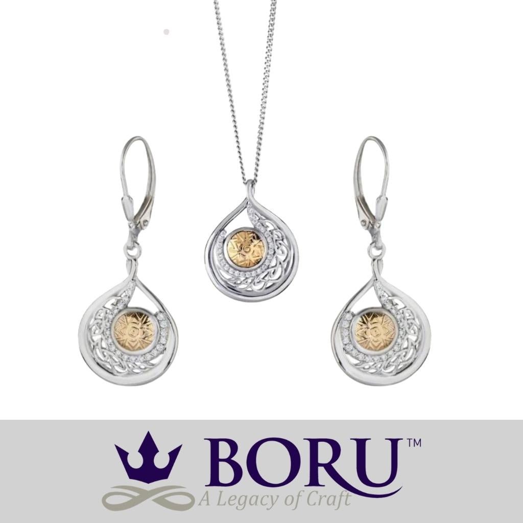 Sterling Silver and 18k Gold Solstice Teardrop Earrings