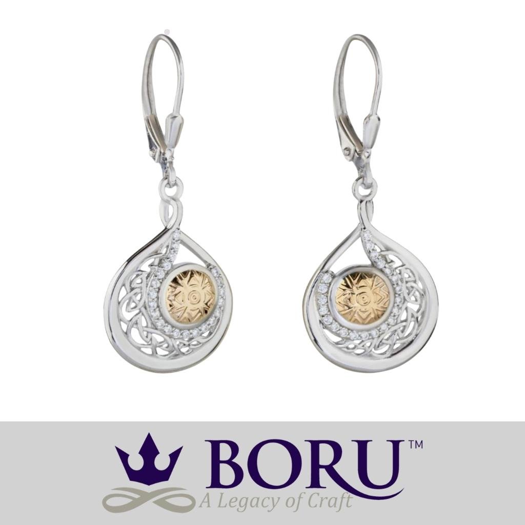 Sterling Silver and 18k Gold Solstice Teardrop Earrings