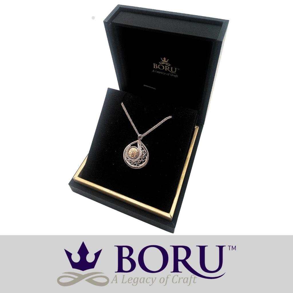 Sterling Silver and 18k Gold Solstice Teardrop Necklace