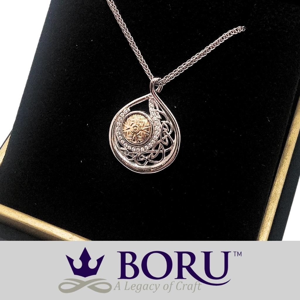 Sterling Silver and 18k Gold Solstice Teardrop Necklace