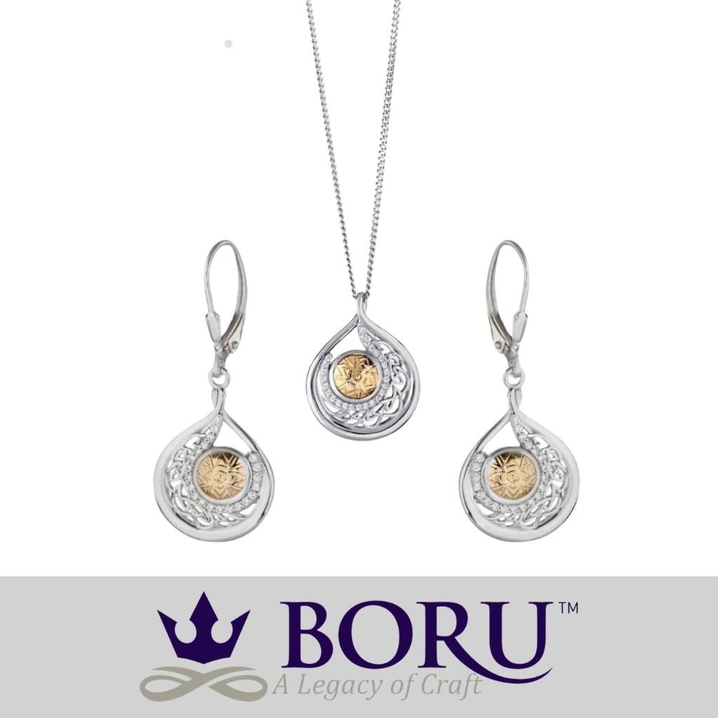 Sterling Silver and 18k Gold Solstice Teardrop Necklace