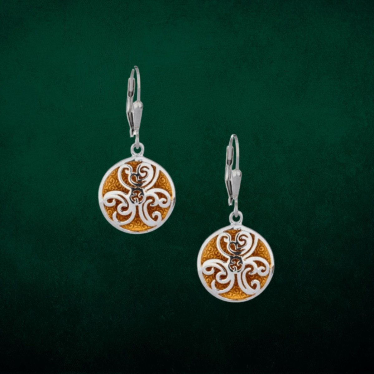 Sterling Silver and 22k Gold Celtic Fairy Pool Earrings - The Celtic Gift Store - Earrings