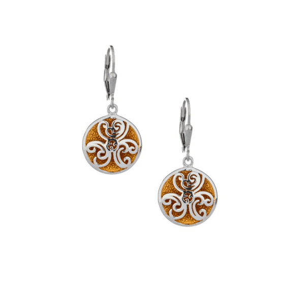 Sterling Silver and 22k Gold Celtic Fairy Pool Earrings - The Celtic Gift Store - Earrings