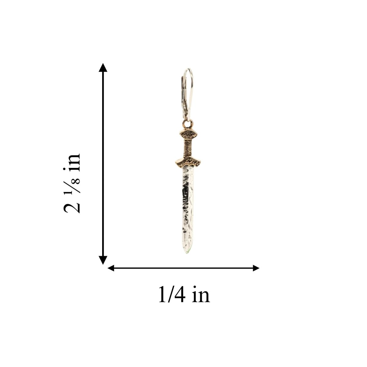 Sterling Silver and Bronze Viking Sword Earrings - The Celtic Gift Store - Earrings
