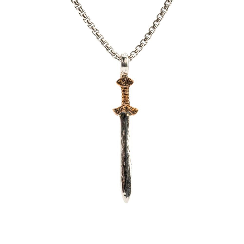 Sterling Silver and Bronze Viking Sword Necklace - Small - The Celtic Gift Store - Necklaces