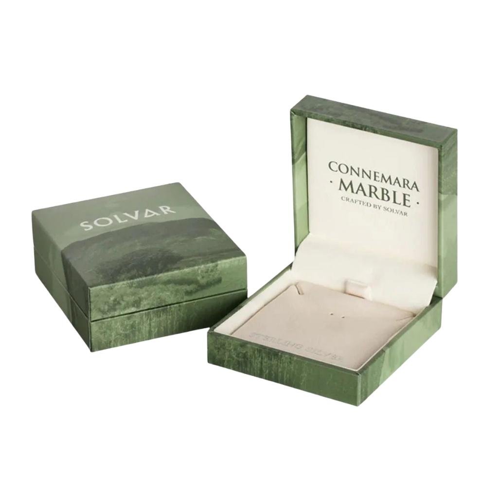Sterling Silver and Connemara Marble St. Brigid's Cross Necklace