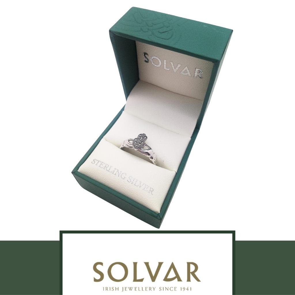 Sterling Silver and Marcasite Claddagh Ring
