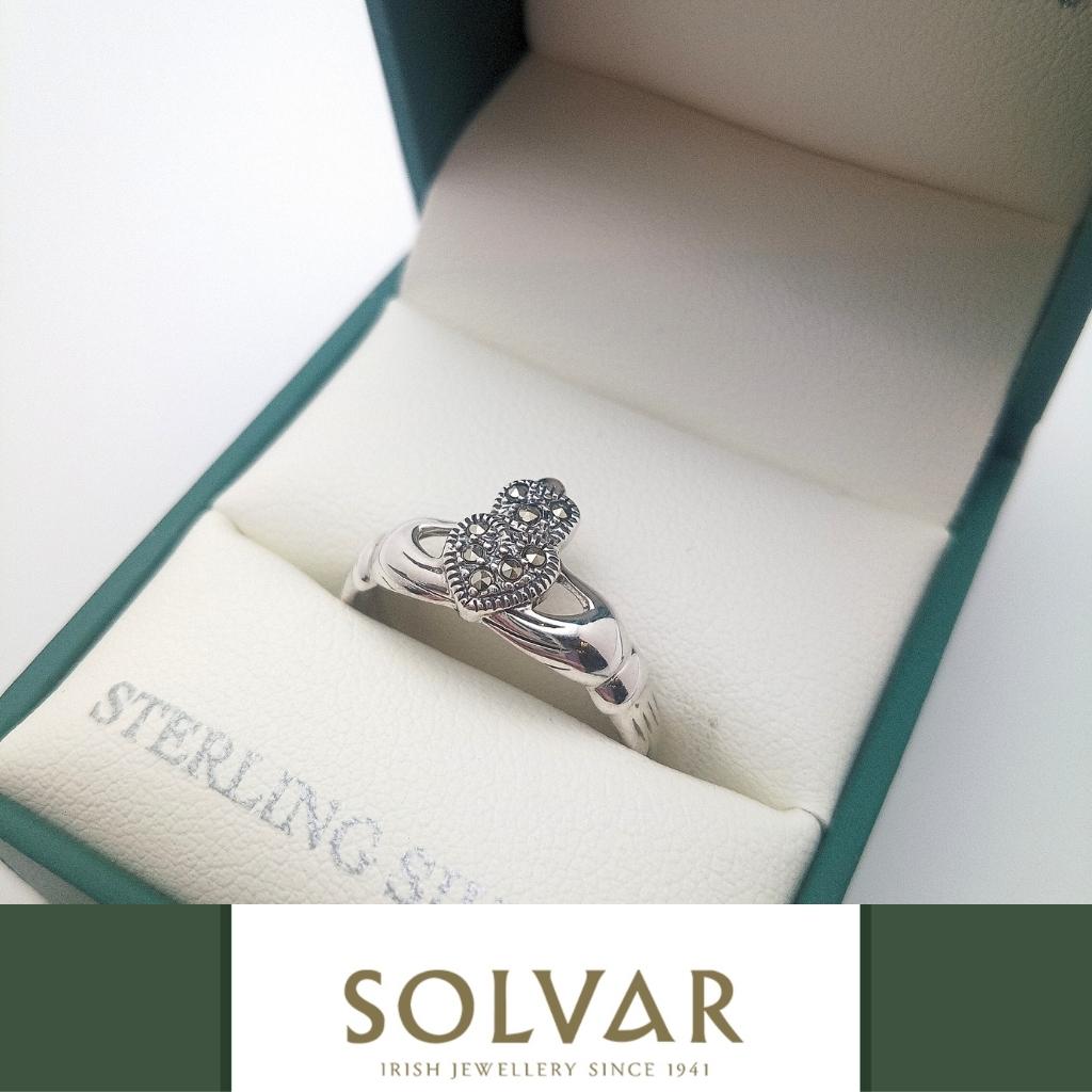 Sterling Silver and Marcasite Claddagh Ring