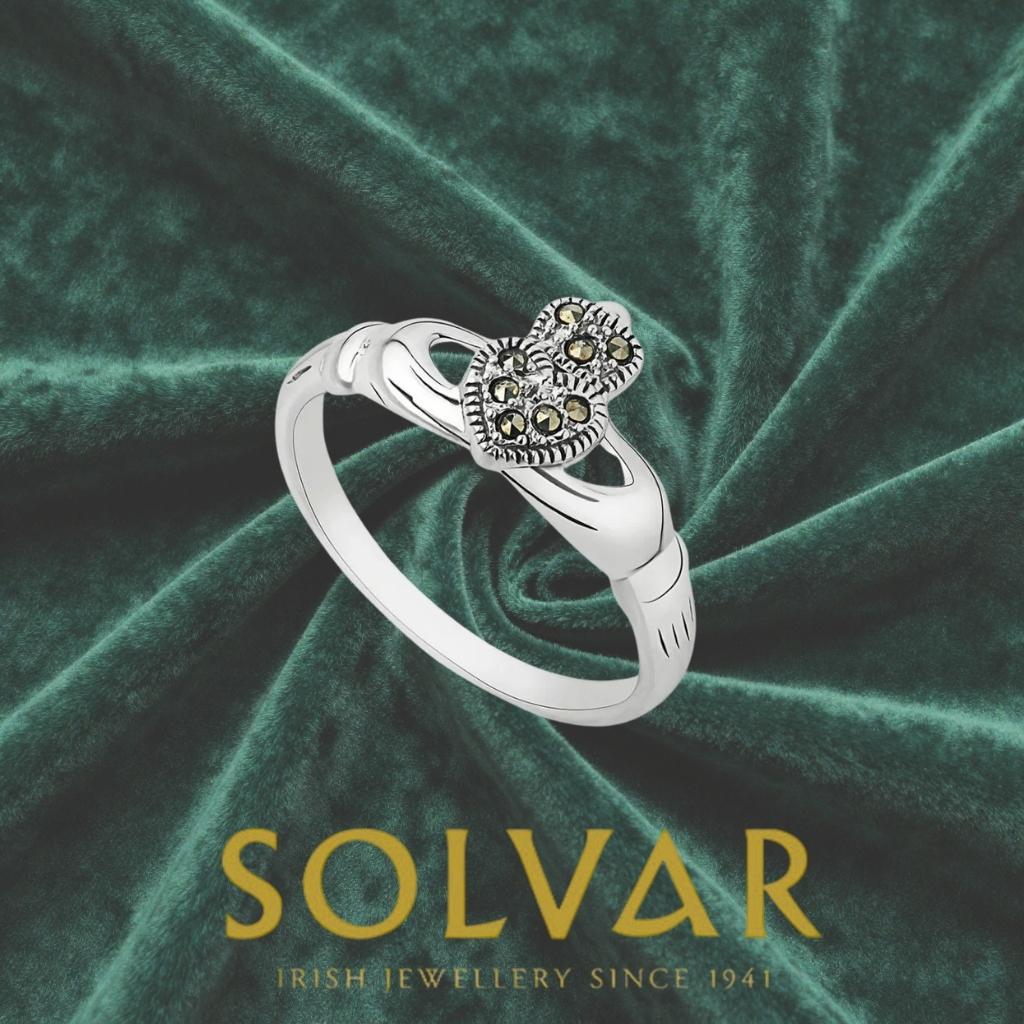 Sterling Silver and Marcasite Claddagh Ring
