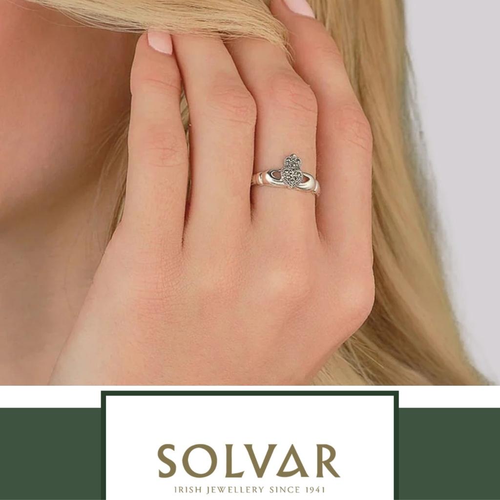 Sterling Silver and Marcasite Claddagh Ring