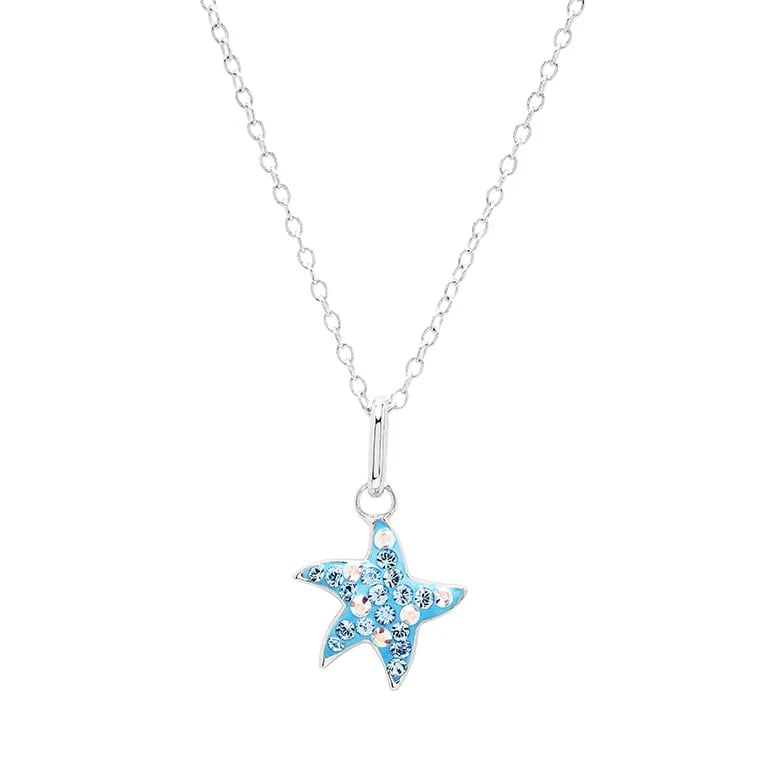 Sterling Silver Blue Starfish Mini Necklace - The Celtic Gift Store - Jewelry