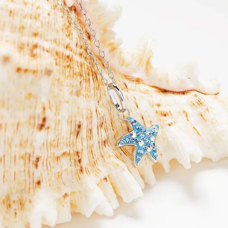 Sterling Silver Blue Starfish Mini Necklace - The Celtic Gift Store - Jewelry