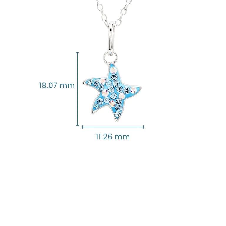 Sterling Silver Blue Starfish Mini Necklace - The Celtic Gift Store - Jewelry