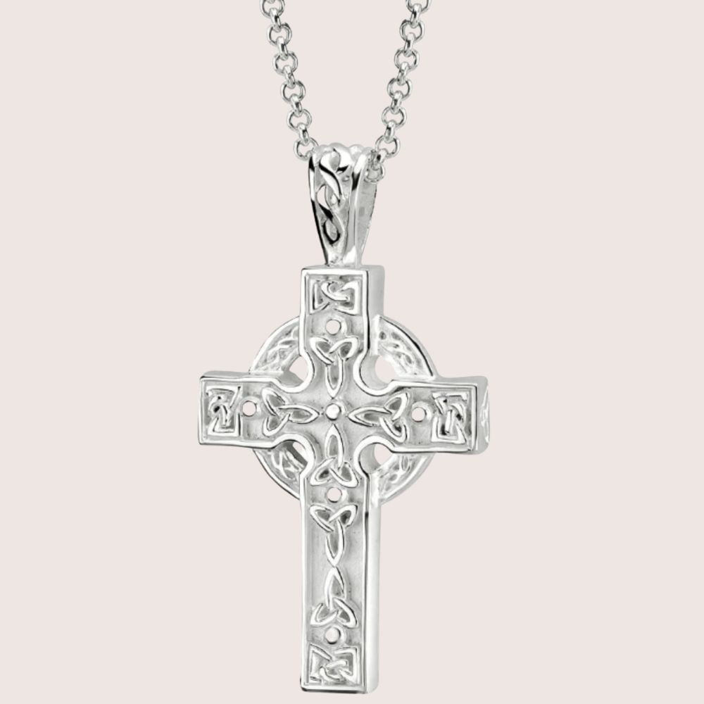 Sterling Silver Celtic High Cross Necklace