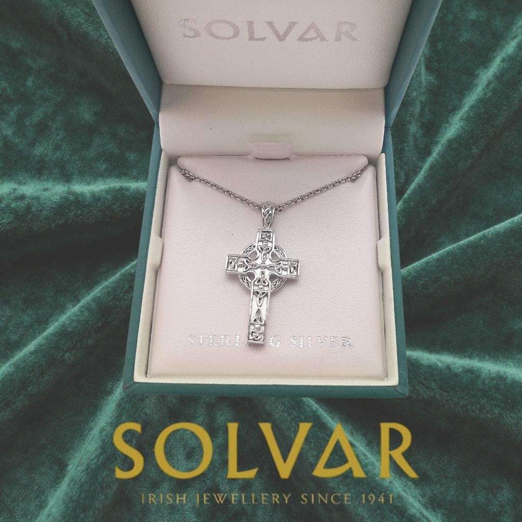 Sterling Silver Celtic High Cross Necklace