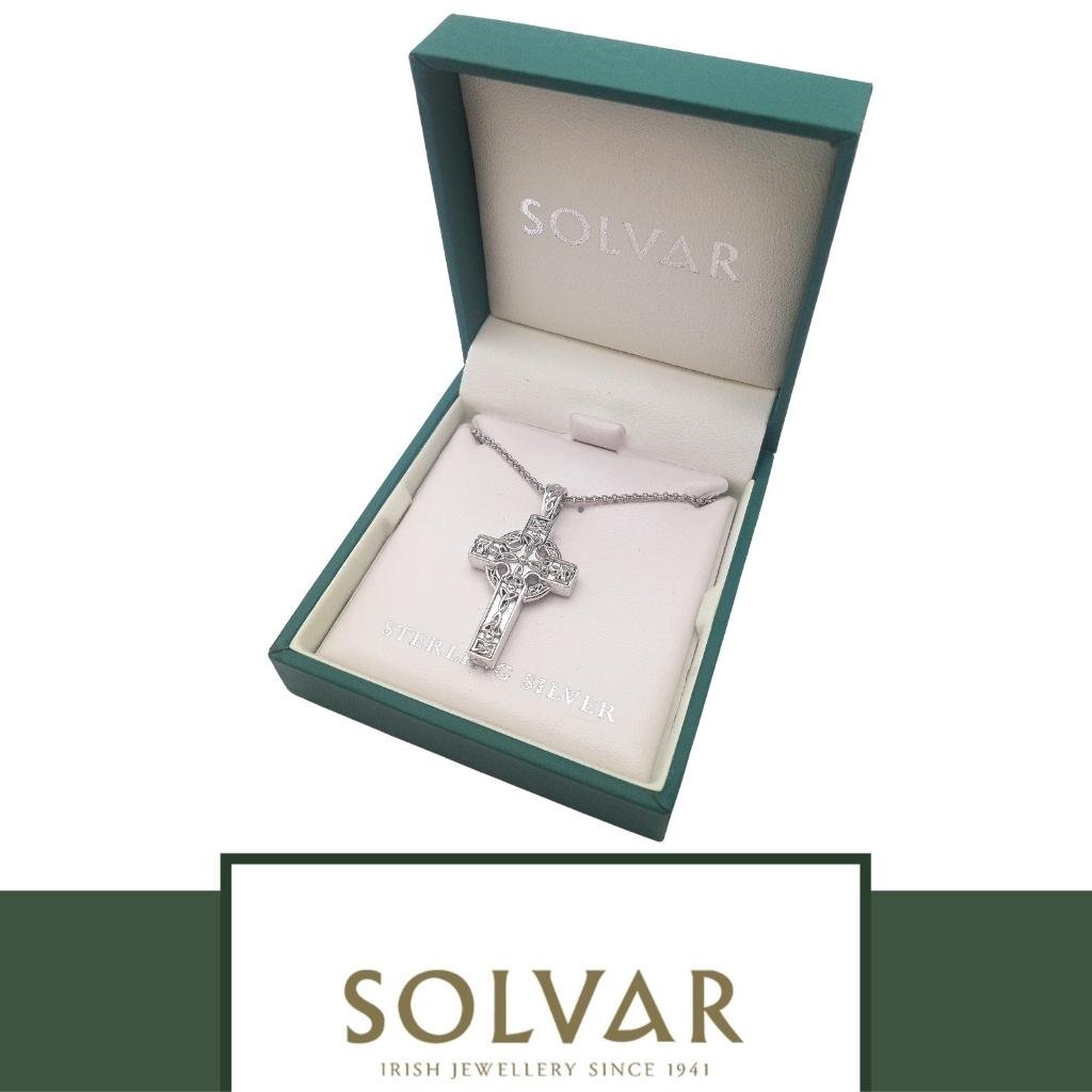 Sterling Silver Celtic High Cross Necklace