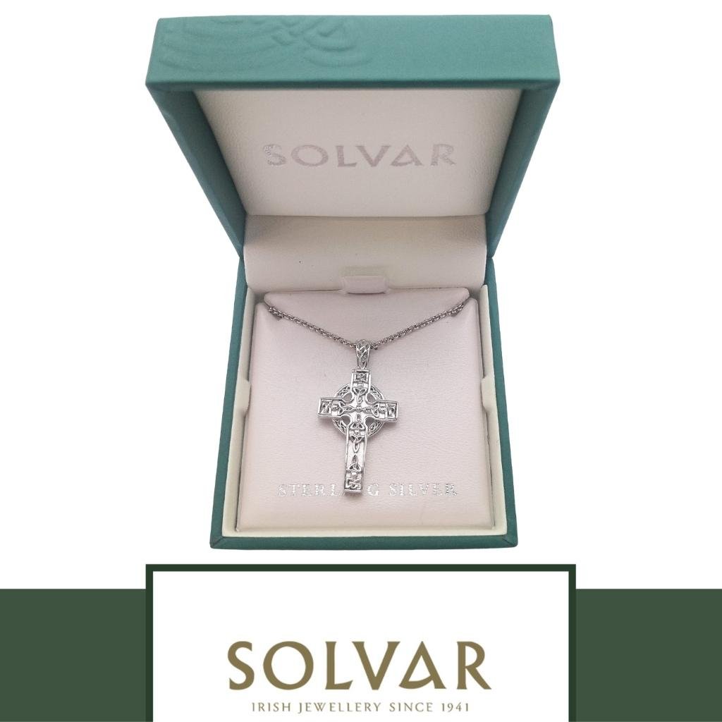 Sterling Silver Celtic High Cross Necklace