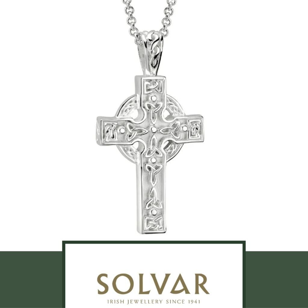 Sterling Silver Celtic High Cross Necklace